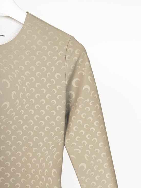 Marine Serre White Line FW20 Taupe Reflective Moon-Print Top - Picture 4 of 8
